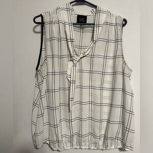 W5 Women's Black and White Plaid Top